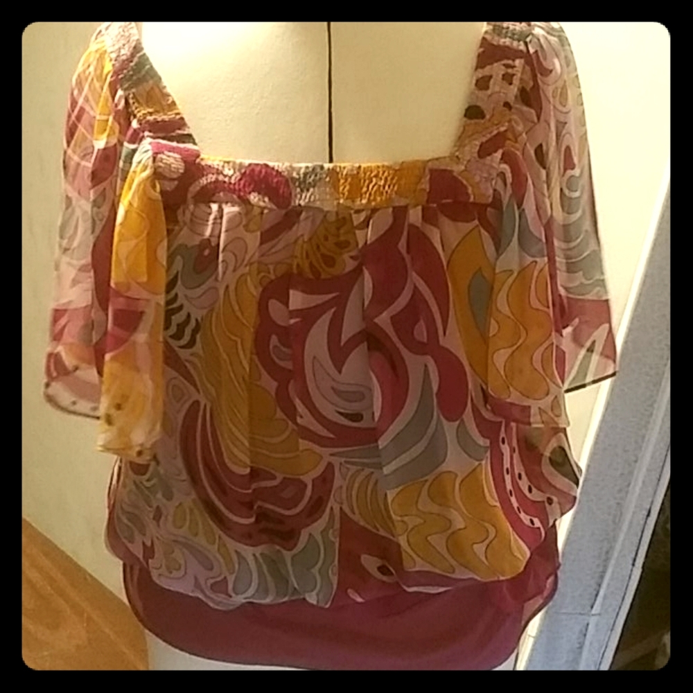 Women's Square-Neck Short Sleeve w/ attached Tank